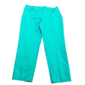 NWT Chaus New York turquoise trousers Plus Size 16 Zipper Pocket Business Party